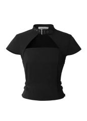 zip asymmetric tops theredthread black - メルカリ