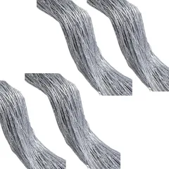 S.T.S.G ストリングカーテン キラキラ ラメ 4枚セット 100cmx200cm おしゃれ 洗濯可能 目隠し 間仕切り (ラメ・シルバー, 丈200 cm x 幅100 cm (4枚組))のサムネイル