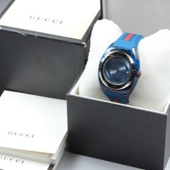230 稼動 GUCCI 時計 メンズ 箱付き 137.1 シンク グレー - メルカリ