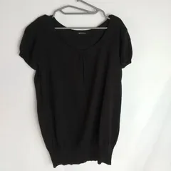 M1-04081 【Women】 MOSAIQUE (モザイク) サマーニット 半袖 (L) / 黒 HT-夏のサムネイル