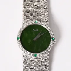 PIAGET ピアジェ TRADITION トラディション 腕時計 9706 D 23 重量約67.49g 18KWG 手巻き ダイヤモンド ジェイド文字盤 美品 中古 4a004447のサムネイル