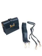 2strap Gold Buckle Square Bag (black)  ショルダーバッグ  ブラック　黒 シンプル　無地のサムネイル
