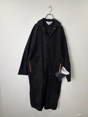 S00924｜SUNSEA｜サンシー｜OVER COAT｜オーバーコート｜ロングコート｜ブラック｜黒｜サイズ2｜L相当｜付属ベルト｜ウォッシャブルレザー｜リフレクター｜美品｜古着｜ブランド古着｜Y2K｜90S｜アメカジ｜USA古着｜ヴィンテージ｜フォロー割のサムネイル