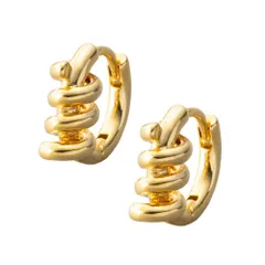 【ゴールド×ピアス】[Cream dot. クリームドット公式] ピアス レディース   ニッケルフリー フープ ワンタッチ キャッチレス コイル スプリングモチーフ メタル 艶 小ぶり  のサムネイル