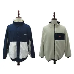 バンズ VANS ブルゾンジャケット ボアジャケット リバーシブル L 紺 ネイビー アイボリー スタンドカラー ジップアップ ミドル丈 /YS18 ■ECA006のサムネイル