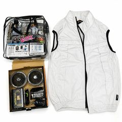 KOMOAKI] 空調作業服 ベスト 【爆風 42V 36000mAh 】セット KOMOAKI] 空調作業服 ベスト 【爆風 42V 36000mAh 】セット - メルカリ