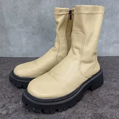 aimoha アイモハ 厚底 ソール ストレッチ ショート ブーツ ベージュ 235サイズ 〇◇☆のサムネイル