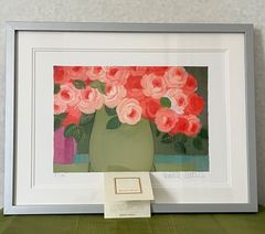 ボンコンパン「アネモネ」リトグラフ 額装 静物画 フランス作家 版画 #288 ボンコンパン「アネモネ」リトグラフ 額装 静物画 フランス作家 版画