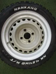 【中古】　送料込み　スチールホイール　ホワイトレター　165/65R14　　ラヂアルタイヤ４本SET　エブリィ　アトレー　ハスラー　タフト　Nバンのサムネイル
