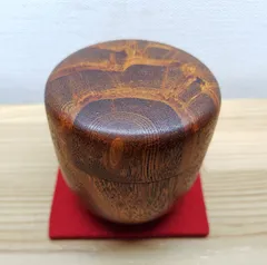 【逢絢亭・中古品】茶道具 棗 中棗 輪島塗 ふじの材 青海波蒔絵 木製 塗師 小崎清人 共箱入りのサムネイル