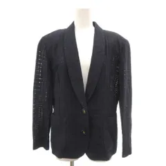 ハーディエイミス HARDY AMIES ブティック BOUTIQUE ヴィンテージ ジャケット ショールカラー 11 紺 ネイビー 織り柄 シアー /IB ■ECF006のサムネイル