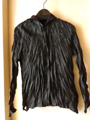 M24　プリーツプリーズ　PLEATS PLEASE　定番の人気ブラック　しわ加工　ワッシャーシャツ　長袖ブラウス　日本製のサムネイル