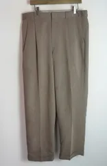 PERRY ELLIS ペリーエリス レーヨン ポリ 2タック ワイド スラックス パンツ スラックス mk5675 茶系 サイズ W34 L30 4478Q★2のサムネイル