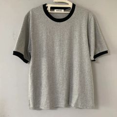 新品未使用】ence リンガーTシャツ 半袖 カーキ✖️ブルーグレー