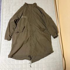 COMOLI コットンナイロンフーデッドコート/モッズコート/BEG/美品