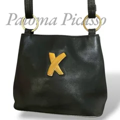 【MY0678】Paloma Picasso パロマピカソ ショルダーバッグ トートバッグ 斜め掛け 肩掛け ブラック 黒 PVCレザー ゴールド 金具 レディースのサムネイル