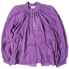 新品 forte_forte フォルテ フォルテ イタリア製 コットンシルク ボヘミアンシャツ 12110 my shirt 871-11819 1(M) PURPLE 定価75,900円 長袖 ギャザー ブラウス トップス g27258のサムネイル
