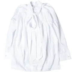 新品 DRIES VAN NOTEN ドリスヴァンノッテン 25AW CHADDY 2295 W.W.SHIRT コットンポプリン リボンタイシャツ 252-010779-2295-001 XS WHITE 定価112,200円 長袖 チュニック トップスのサムネイル
