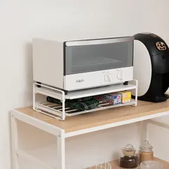 トースターラック 幅41cm キッチンカウンターラック レンジ上収納 スチールラック （ トースター台 家電ラック レンジラック トースター下 収納 レンジ台 レンジ上ラック トースター用ラック 棚 ラック 台 キッチンラック )のサムネイル