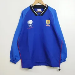 00s KIRIN JFA キリン 日本代表 2004年 アテネオリンピック 記念 プルオーバー 長袖 ピステ サッカー  応援 企業 古着 VINTAGE ブルー L G282のサムネイル