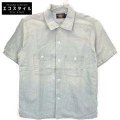 ☆RRLダブルアールエル☆コットンリネン☆長袖シャツ☆麻白シャツ