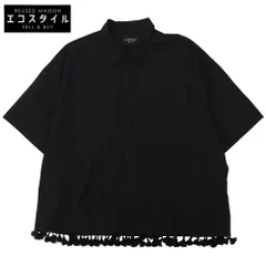 UNUSED　アンユーズド　美品 コットン Short sleeve fringe shirt トップス メンズ ブラック 3 LS2421　3のサムネイル
