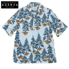 ACNE STUDIOS　アクネ ストゥディオズ　19SS 美品 ツリー柄 オープンカラー 半袖シャツ トップス メンズ ライトブルー 44　44のサムネイル