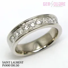 Pt900 サンローラン YSL ダイヤモンド リング 指輪 D0.50 9.0g 11号 仕上げ済のサムネイル