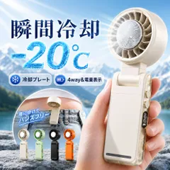 ハンディファン  携帯扇風機 冷却プレート付き クリップ式 扇風機 日傘対応 5段階風量 360°角度調整 腰掛け 首掛け 卓上 手持ち Type-C充電式 3000mAh 小型扇風機のサムネイル