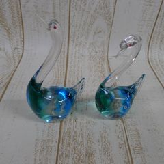 MultiGlass スワン ガラス置物 2点セット MultiGlass スワン ガラス置物 2点セット - メルカリ
