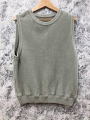 CREPUSCULE / クレプスキュール ニットベスト moss stitch vest ミント