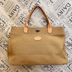 TOD'S トッズ 帆布 キャンバス×本革 レザー ラージ トートバッグ
