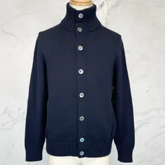 美品 ZANONE ザノーネ CHIOTO キョート スタンドカラー ニット カーディガン ヴァージンウール イタリア製 ネイビー 48サイズ 7ETJP4 ZC239のサムネイル