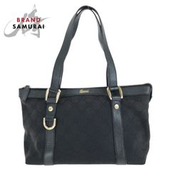 美品 GUCCI グッチ ブラック 黒 シルバー金具 キャンバス/レザー 012