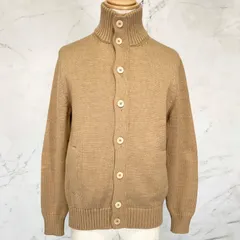 美品　ZANONE ザノーネ　スタンドカラー　ニット　カーディガン　ヴァージンウール　イタリア製　ベージュ　48サイズ　7ETJP1 ZC239のサムネイル