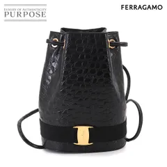 新品同様 サルヴァトーレ フェラガモ Salvatore Ferragamo ヴァラ バックパック リュックサック 型押し レザー ブラック 90330328のサムネイル