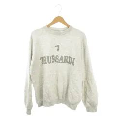 トラサルディ TRUSSARDI トレーナー 裏起毛 グレー ロゴプリント 長袖 ラウンドネック /MN38 ■ECB006のサムネイル
