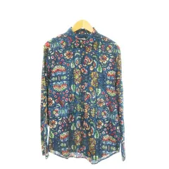 デシグアル Desigual man CAM JOAN シャツ XL REGULAR 紺 ネイビー 花柄 長袖 /CK11 ■GY53のサムネイル