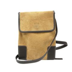 極美品》LOEWE アナグラム スエード レザー ショルダーバッグ
