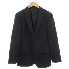 ジュンメン JUN MEN 美品 テーラードジャケット M 紺 ネイビー ストライプ柄 サイドベンツ 背抜き 2B 開き見せ /IB ■ECF006のサムネイル