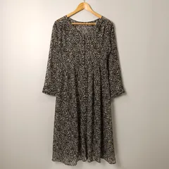 ページボーイ PAGEBOY リトルフラワーVネックワンピース【F】ブラック／黒のサムネイル