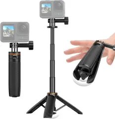 VRIG GoPro用 三脚 自動開脚 三脚 自撮り棒 コンパクト GoPro Hero 13/12/11/10/9、DJI Osmo Pocket 3、Osmo Action 5 Pro/4/3, Insta360 X5/X4/Ace TP-35のサムネイル