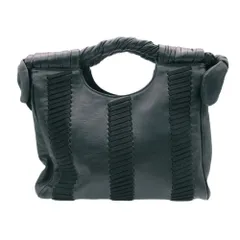 GIORGIO ARMANI ジョルジオアルマーニ ハンドバッグ レザー 編み込み トートバッグ 鞄 カバン ブラック レディース 【中古】のサムネイル