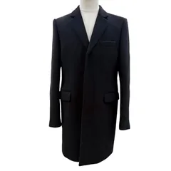 極美品▼SAINT LAURENT PARIS サンローランパリ 631672 カシミヤ ウール 比翼仕立て チェスターコート ブラック 50 伊製 正規品 メンズのサムネイル