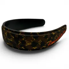 極美品★LOUIS VUITTON ルイヴィトン 2025年製 M03612 ヘッドバンド LV サファリ モノグラム レザー使い カチューシャ ブラウン 伊製のサムネイル