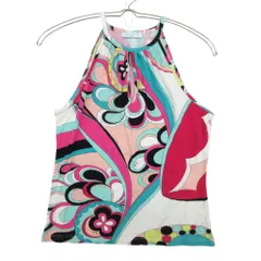 Emilio Pucci エミリオ・プッチ キャミソール プッチ柄 ノースリーブ トップス イタリア製 ホワイト×ピンク M レディース 【中古】のサムネイル