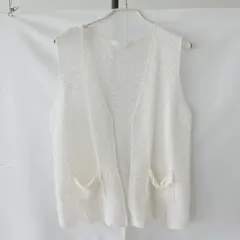 MELBON アイボリー ニット ベスト Fのサムネイル