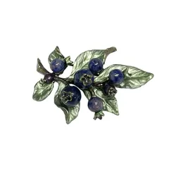 VENDOME BOUTIQUE(ヴァンドームブティック) ブローチ美品  - パープル×カーキ ブルーベリーのサムネイル