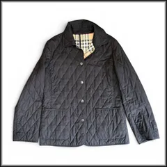 三陽商会◆バーバリー◆BURBERRY ロンドン キルティングジャケット 40 内側チェック ブラック オールドバーバリー 中古のサムネイル