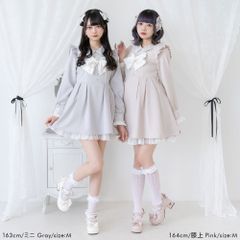 完売品 夢展望 DearMyLove レース重ねパールリボンお嬢様ワンピース LLサイズ ミニ丈